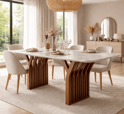 Verona Wooden Dining Table Set - Dining Set - Gharaana