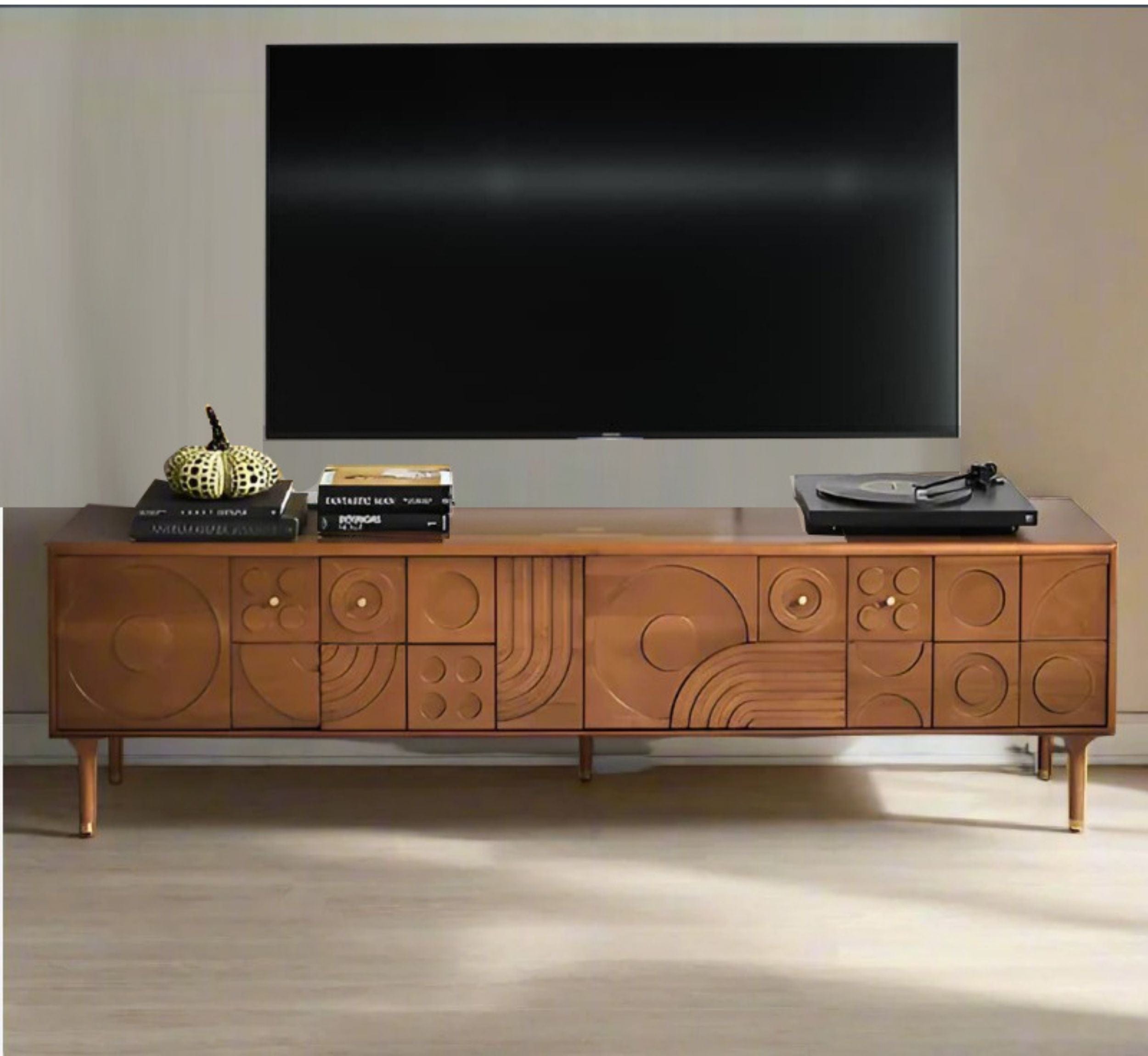 Aks Wooden 6FT TV Console - Entertainment Centers & TV Stands - Gharaana