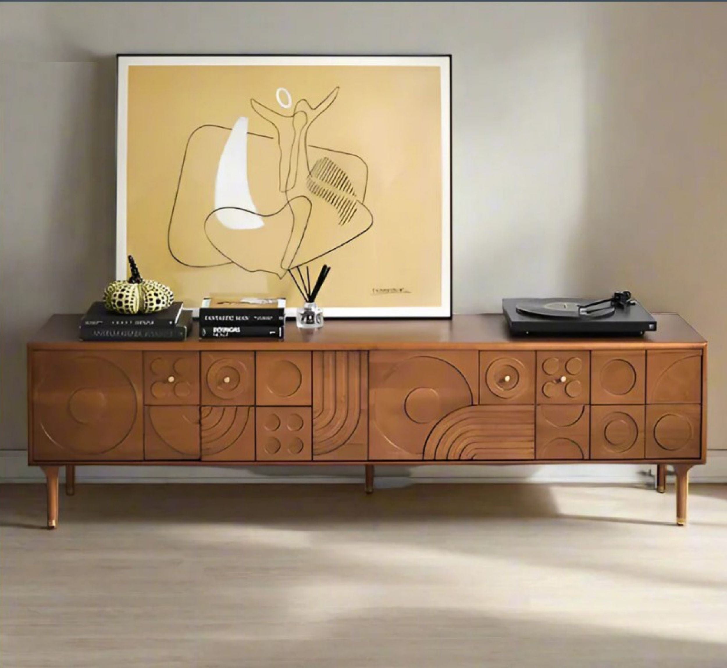 Aks Wooden 6FT TV Console - Entertainment Centers & TV Stands - Gharaana