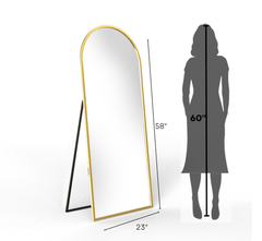 Arched Metal Floor Mirror with Stand - Mirrors - Gharaana