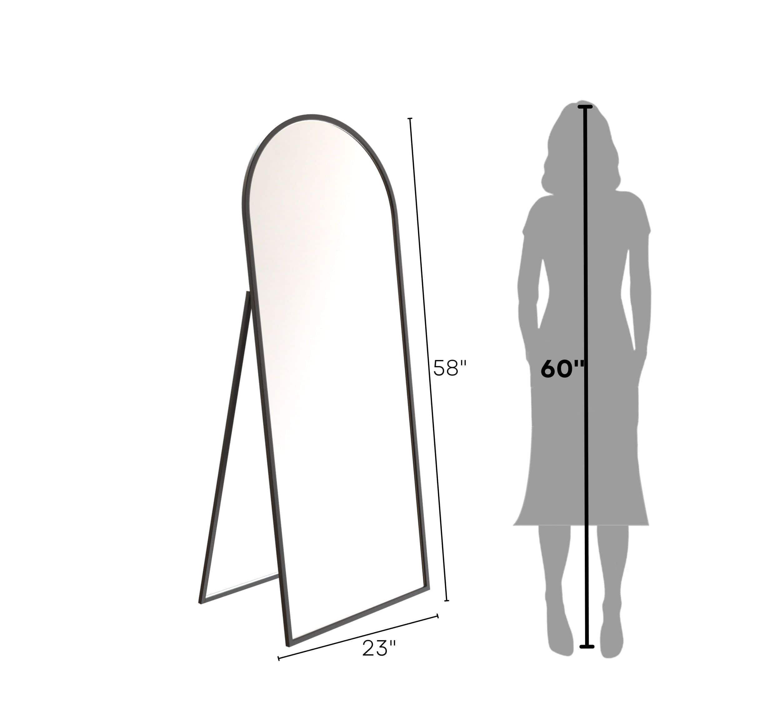 Arched Metal Floor Mirror with Stand - Mirrors - Gharaana