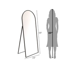 Arched Metal Floor Mirror with Stand - Mirrors - Gharaana