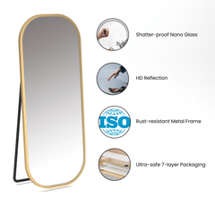 Capsule Metal Floor Mirror - Mirrors - Gharaana
