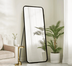 Mile Metal Floor Mirror with Stand - Mirrors - Gharaana