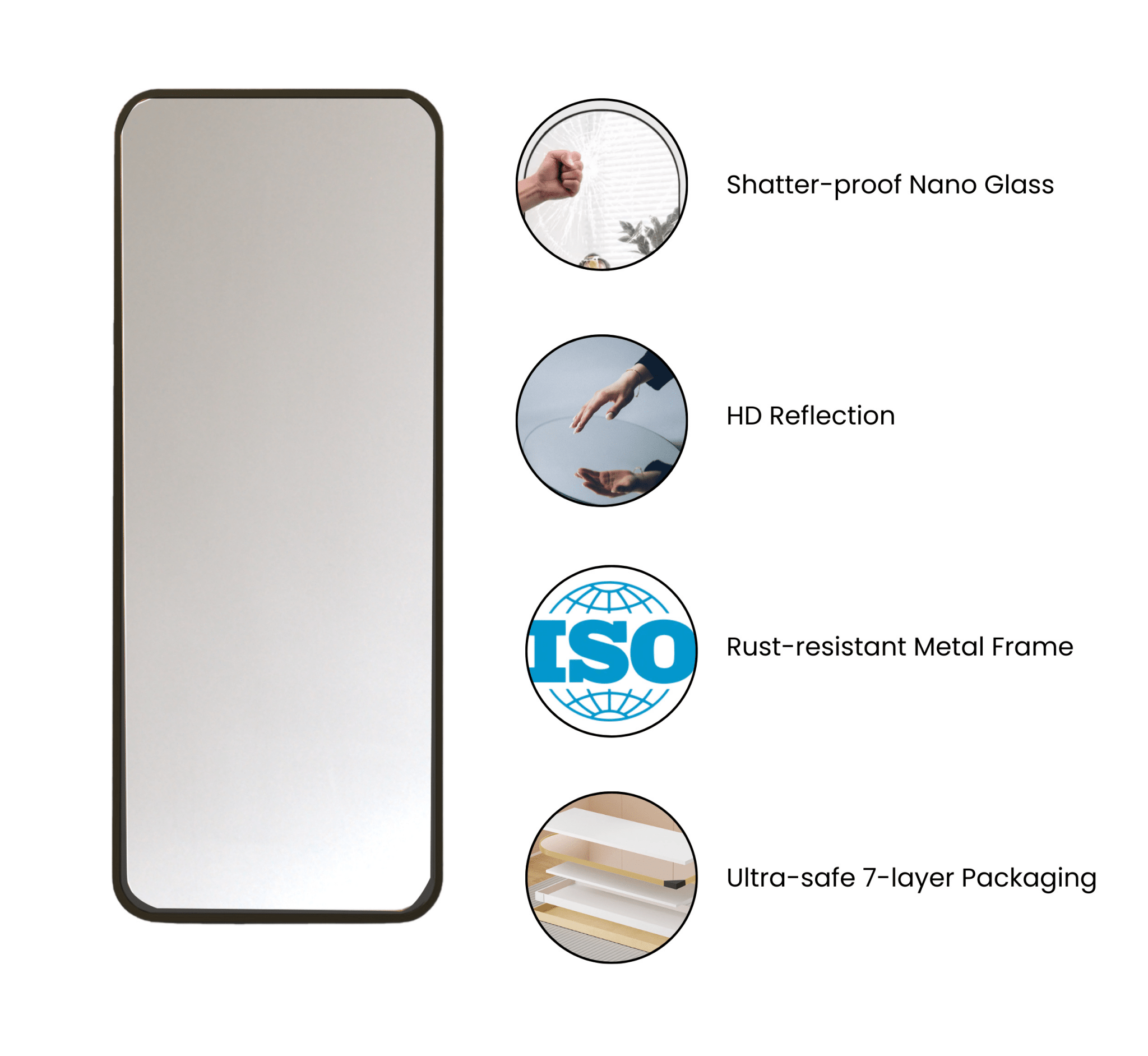 Mile Metal Wall Mirror - Mirrors - Gharaana