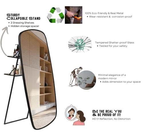 Ohana Full - length Mirror with Stand - Mirrors - Gharaana
