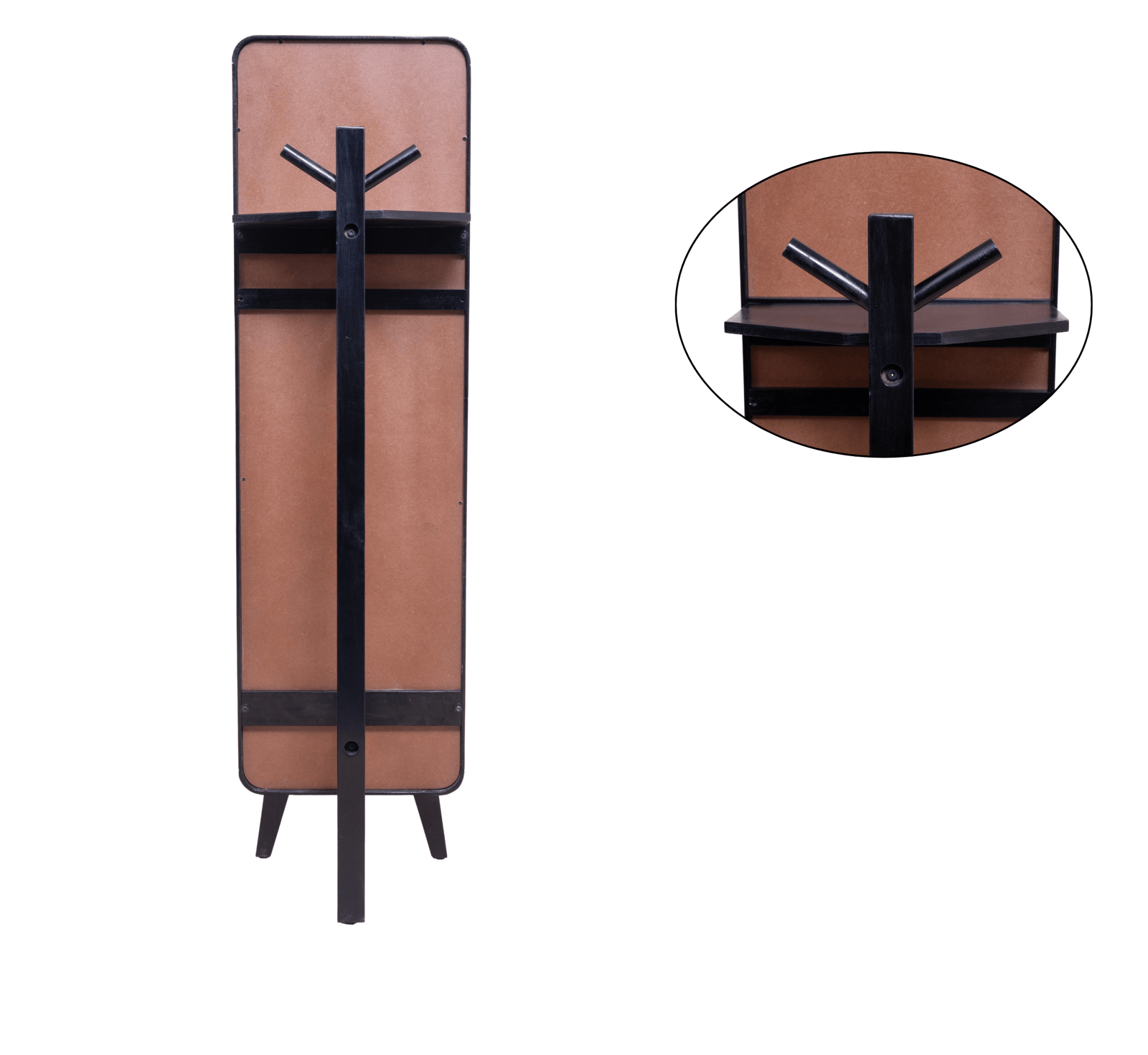 Ohana Wooden Coat-hanger Full-length Mirror with Stand - Mirrors - Gharaana