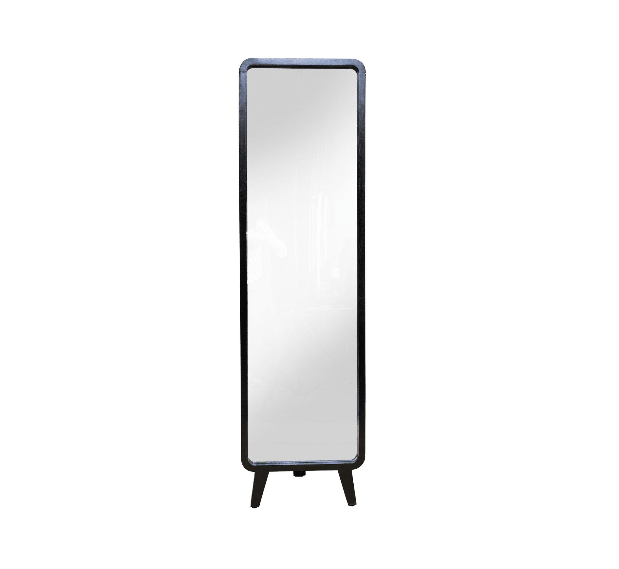 Ohana Wooden Coat-hanger Full-length Mirror with Stand - Mirrors - Gharaana
