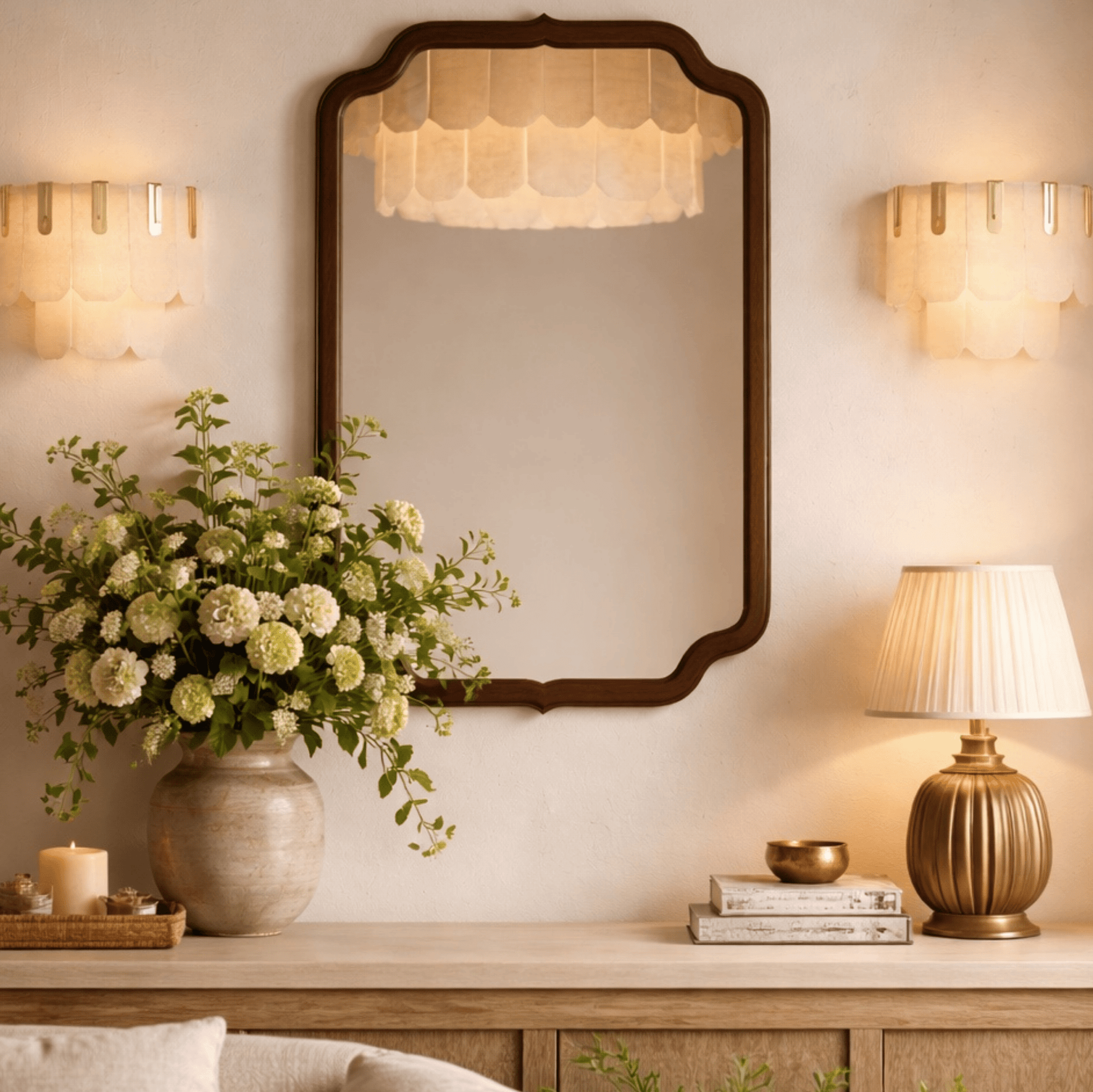 Pedro 40" Wooden Wall Mirror - Mirrors - Gharaana