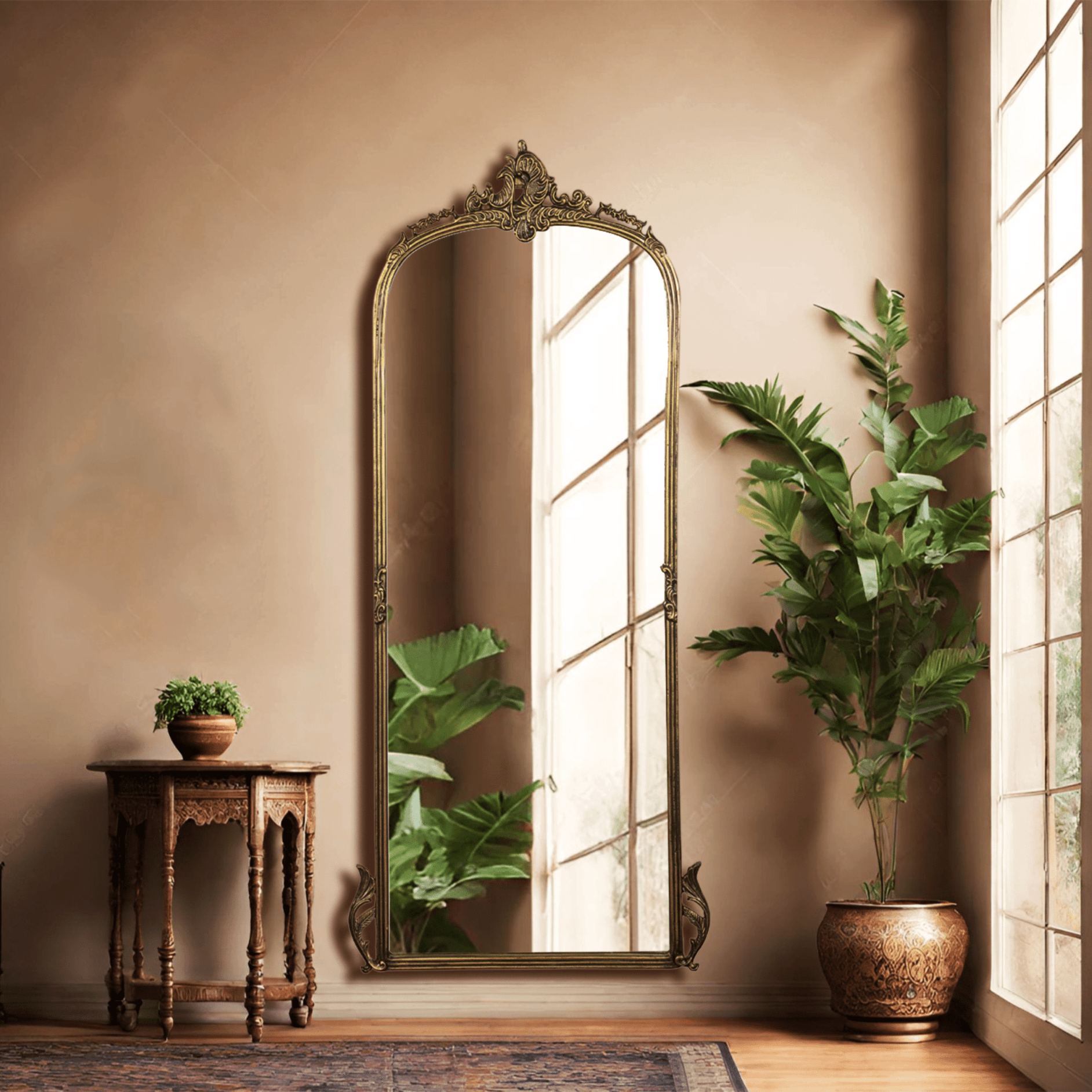 Victorian Arched Full - length Mirror - Mirrors - Gharaana