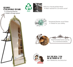 Victorian Arched Full - length Mirror with Stand - Mirrors - Gharaana