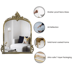 Victorian Arched Wall Mirror - Mirrors - Gharaana