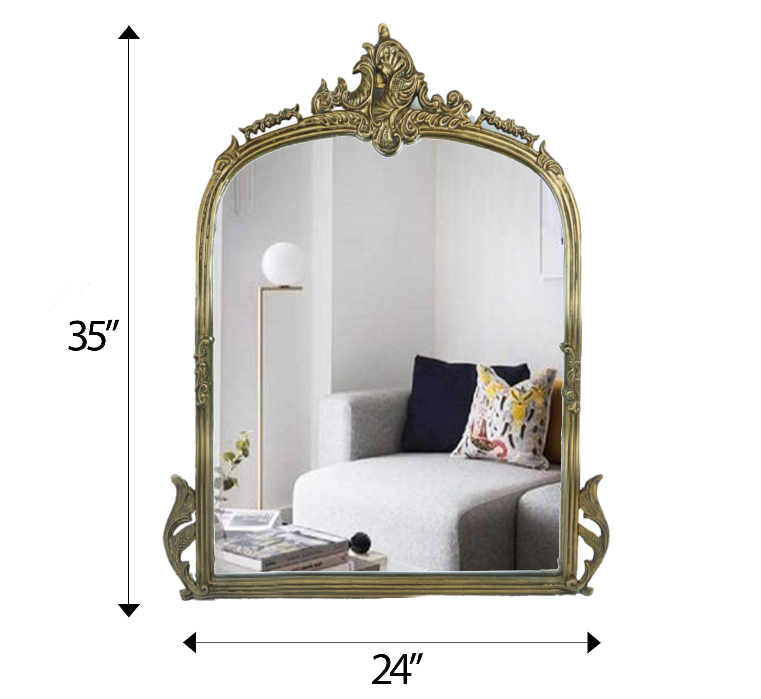 Victorian Arched Wall Mirror - Mirrors - Gharaana