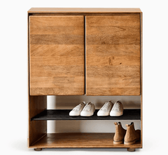 Panache Wooden 6 - Tier Shoe Cabinet - Shoe Racks - Gharaana