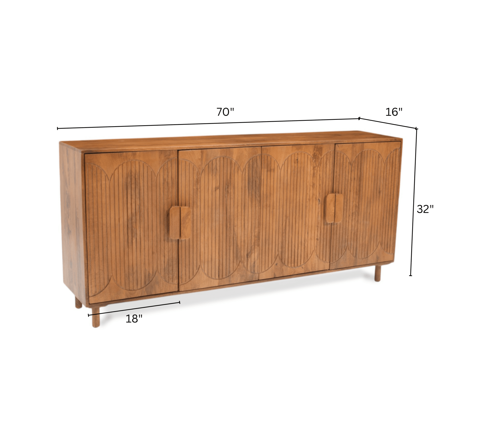 Aamna Wooden 70" Sideboard - Sideboards - Gharaana