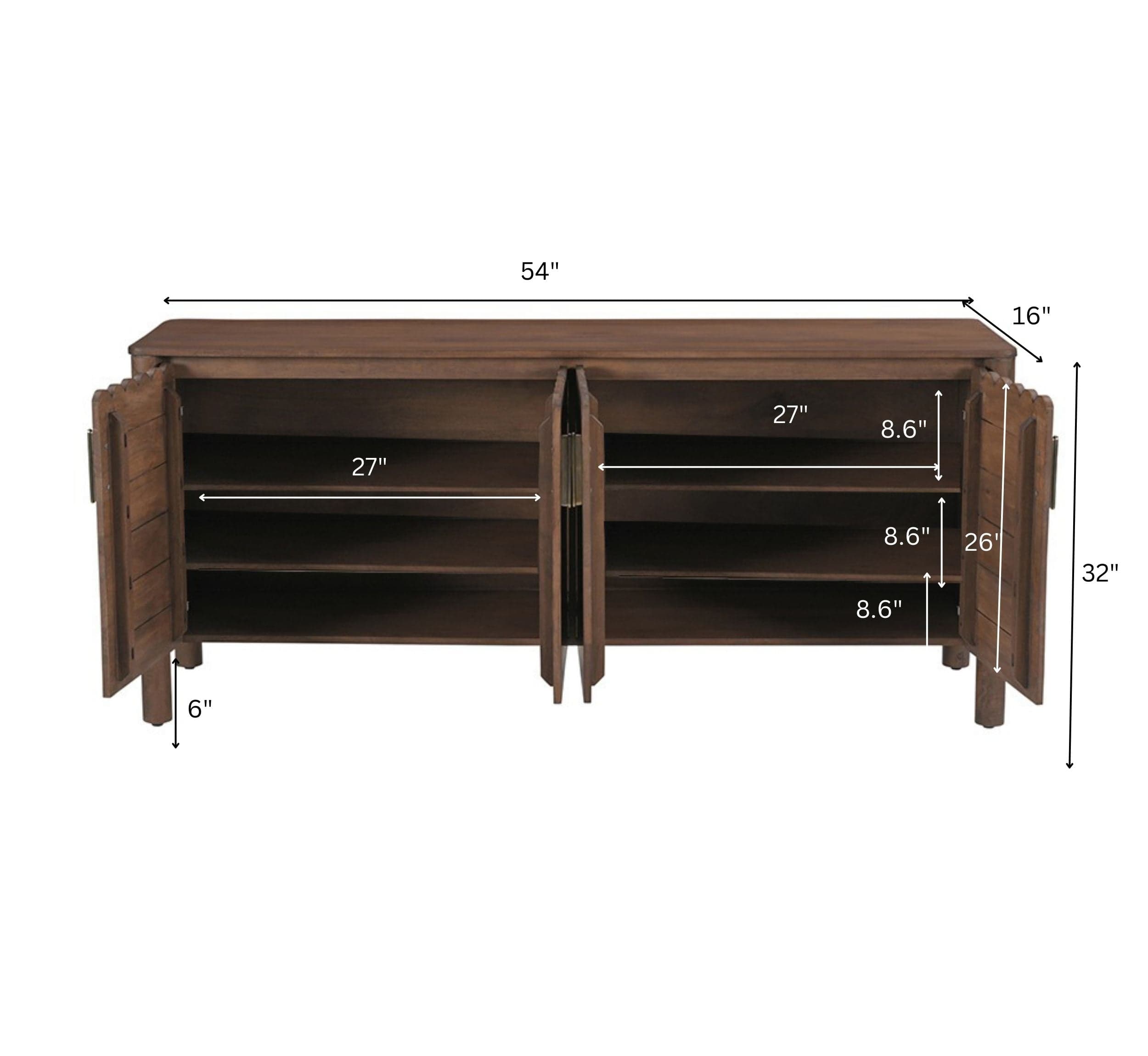 Ark Wooden 4.5FT Console - Sideboards - Gharaana