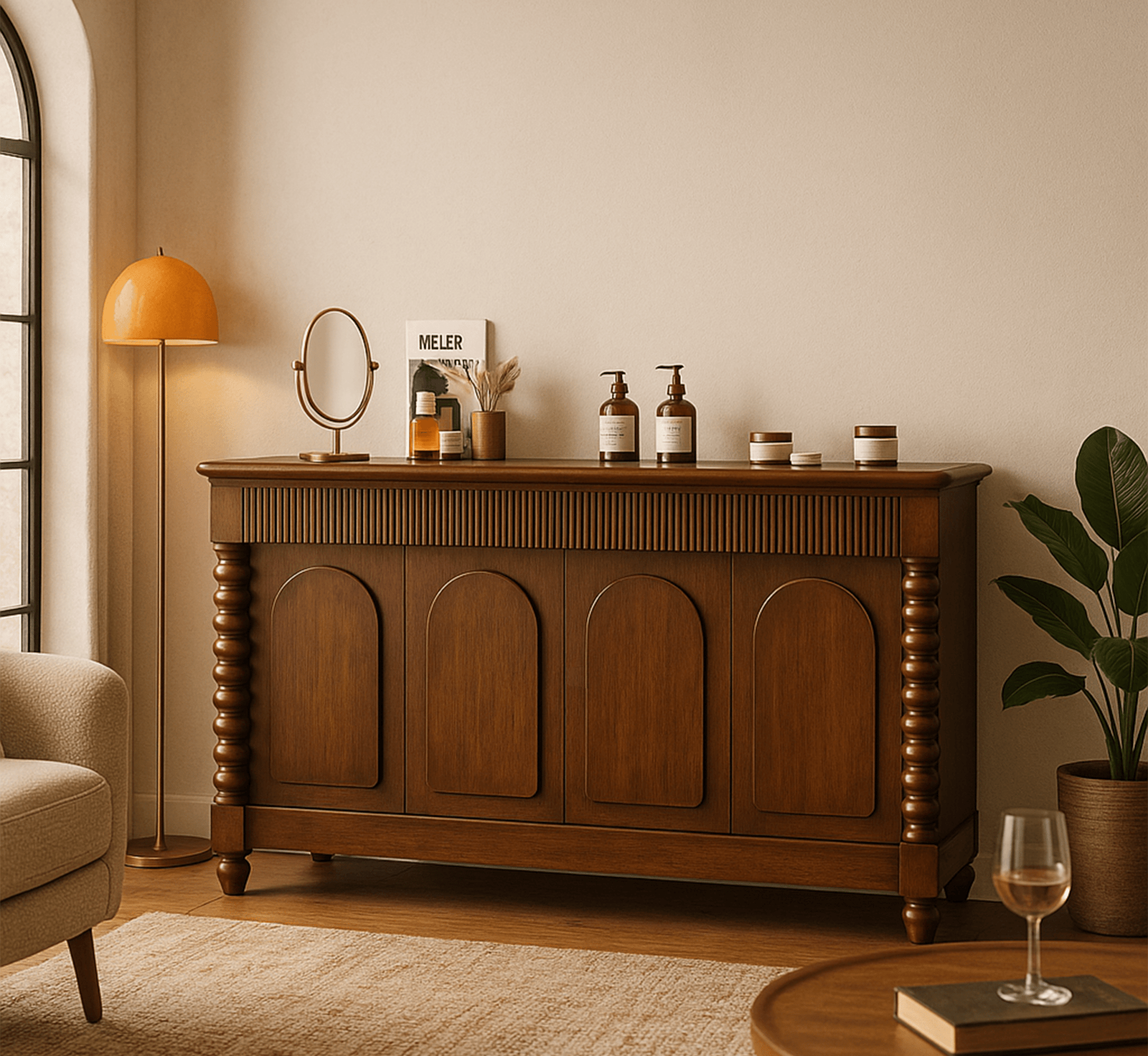 Kanak Wooden 70" Sideboard - Sideboards - Gharaana