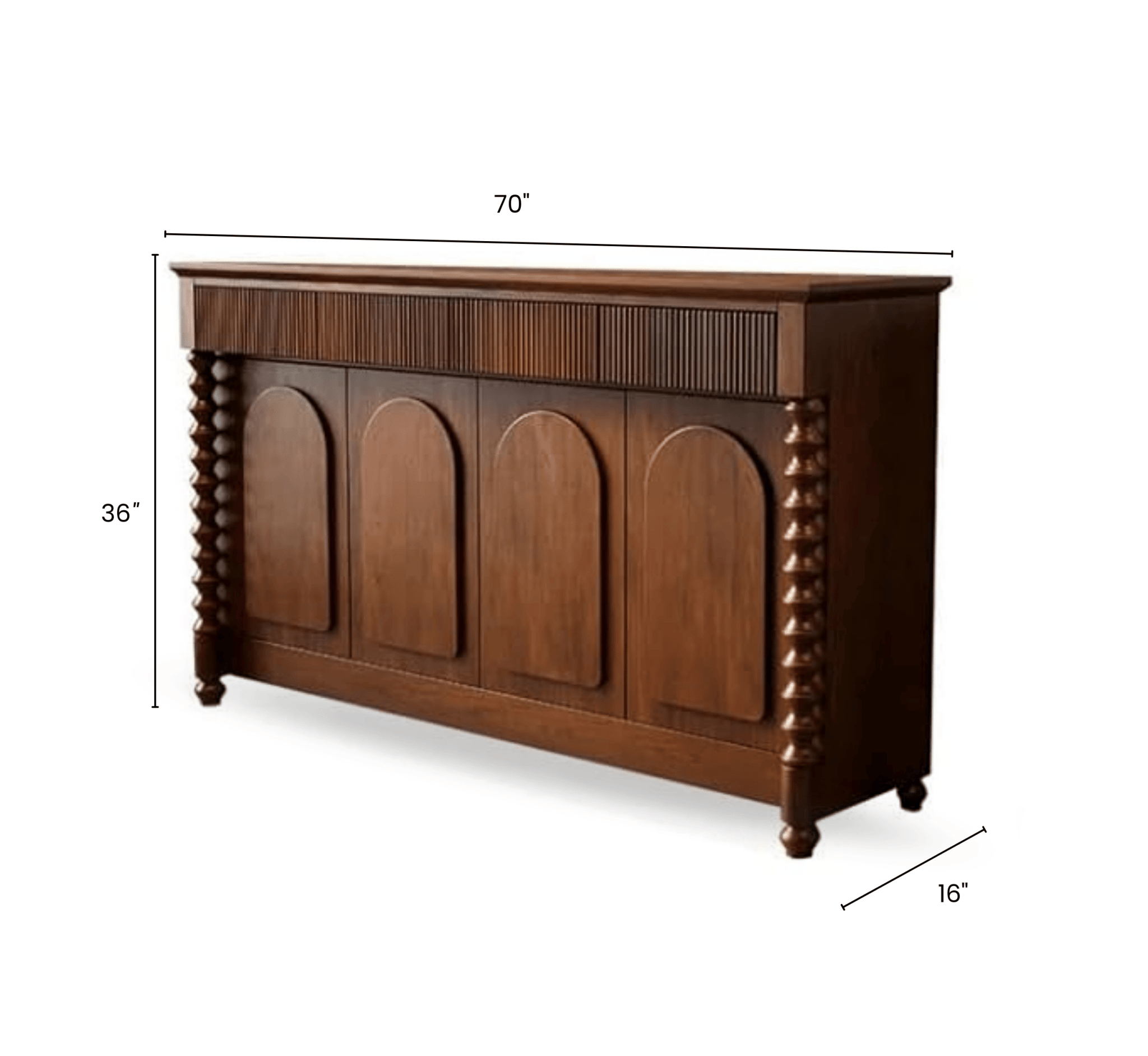 Kanak Wooden 70" Sideboard - Sideboards - Gharaana