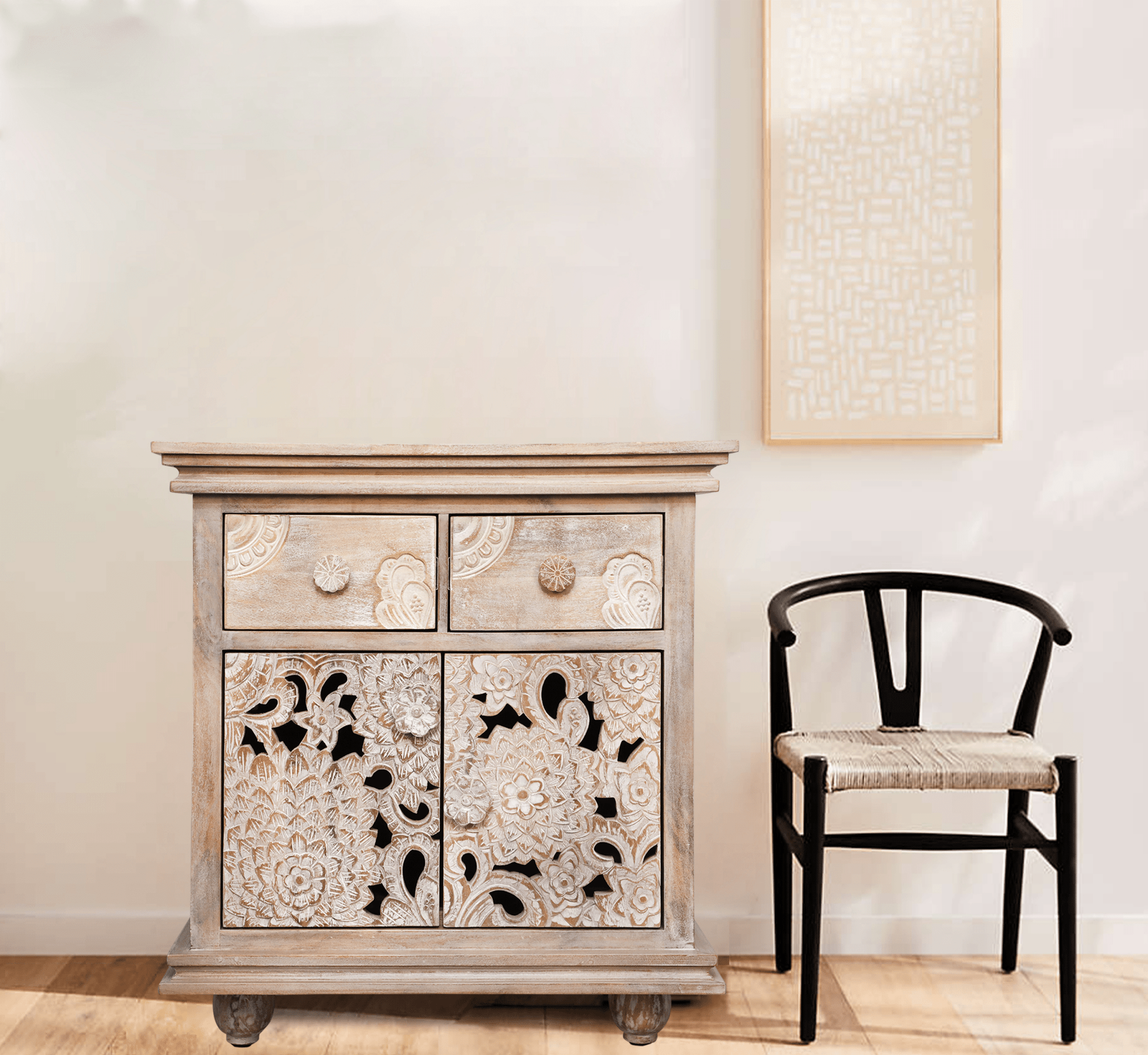 Ruchi Wooden 30" Sideboard - Sideboards - Gharaana
