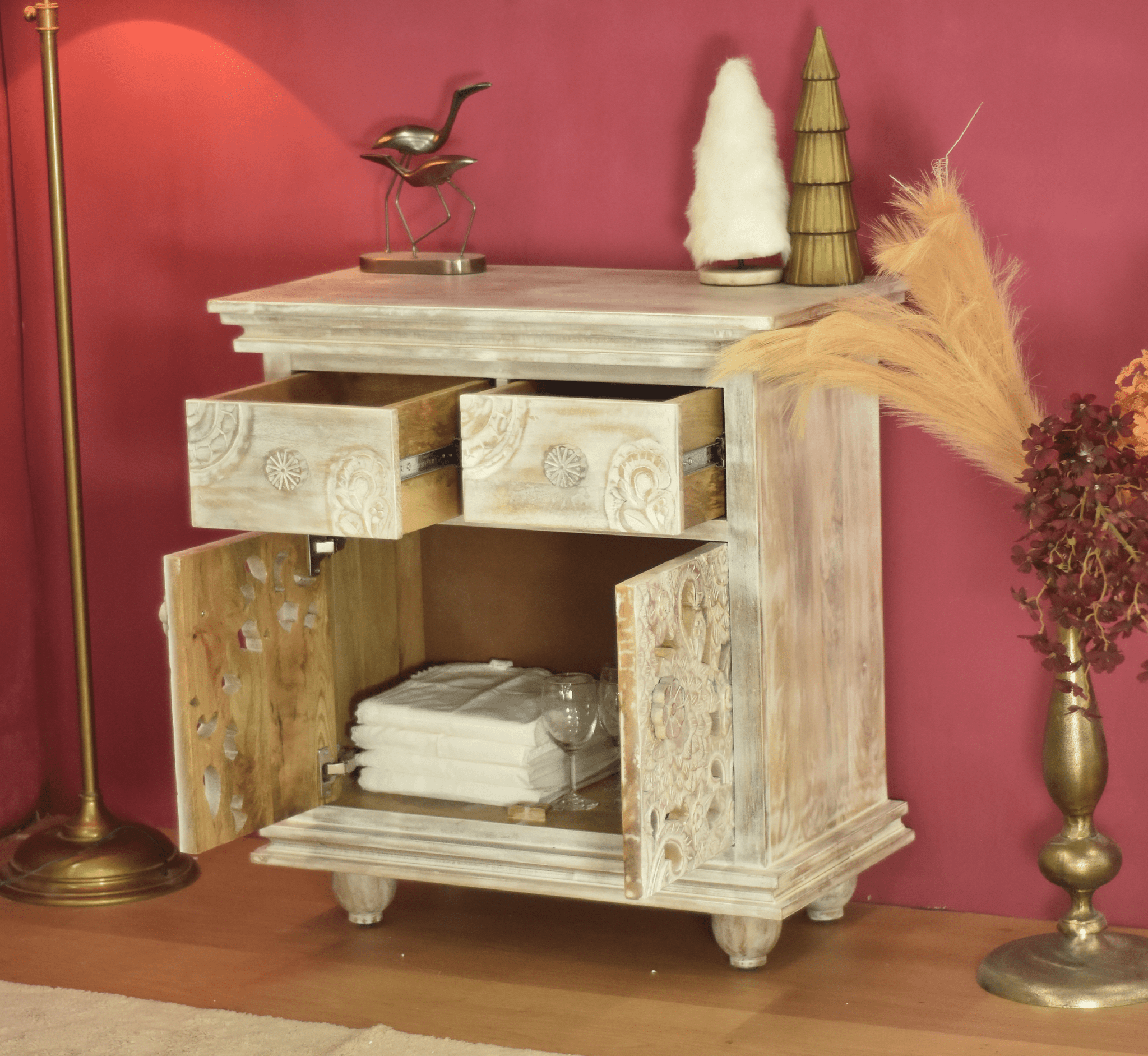 Ruchi Wooden 30" Sideboard - Sideboards - Gharaana