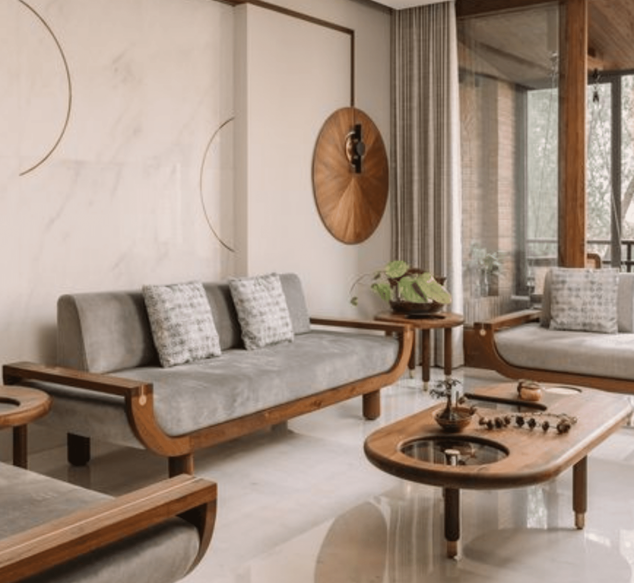 Century Custom Wooden Upholstered Sofa - Sofas - Gharaana