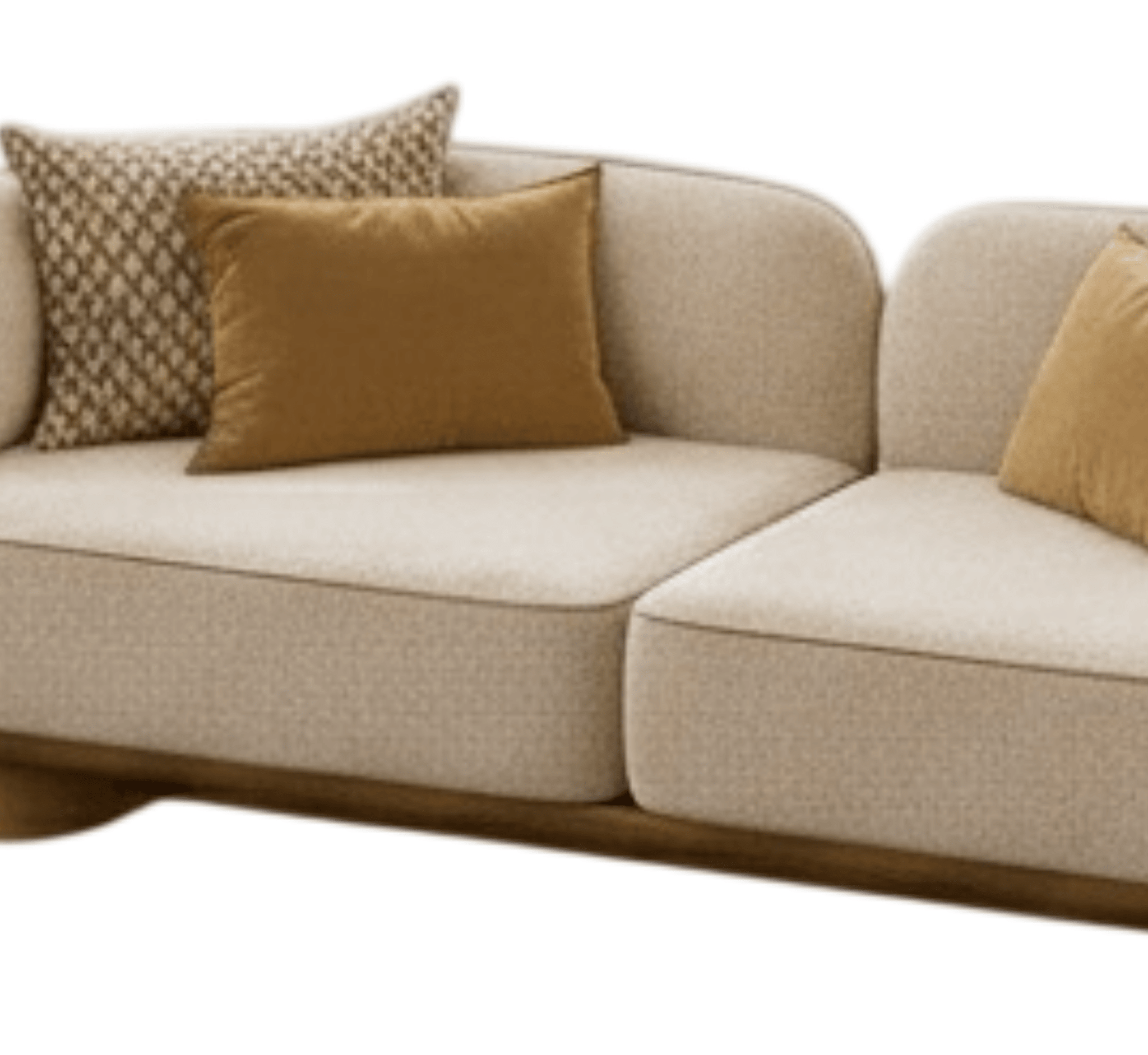 Crest Plush Wooden Upholstered Sofa Set - Sofas - Gharaana