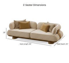 Crest Plush Wooden Upholstered Sofa Set - Sofas - Gharaana