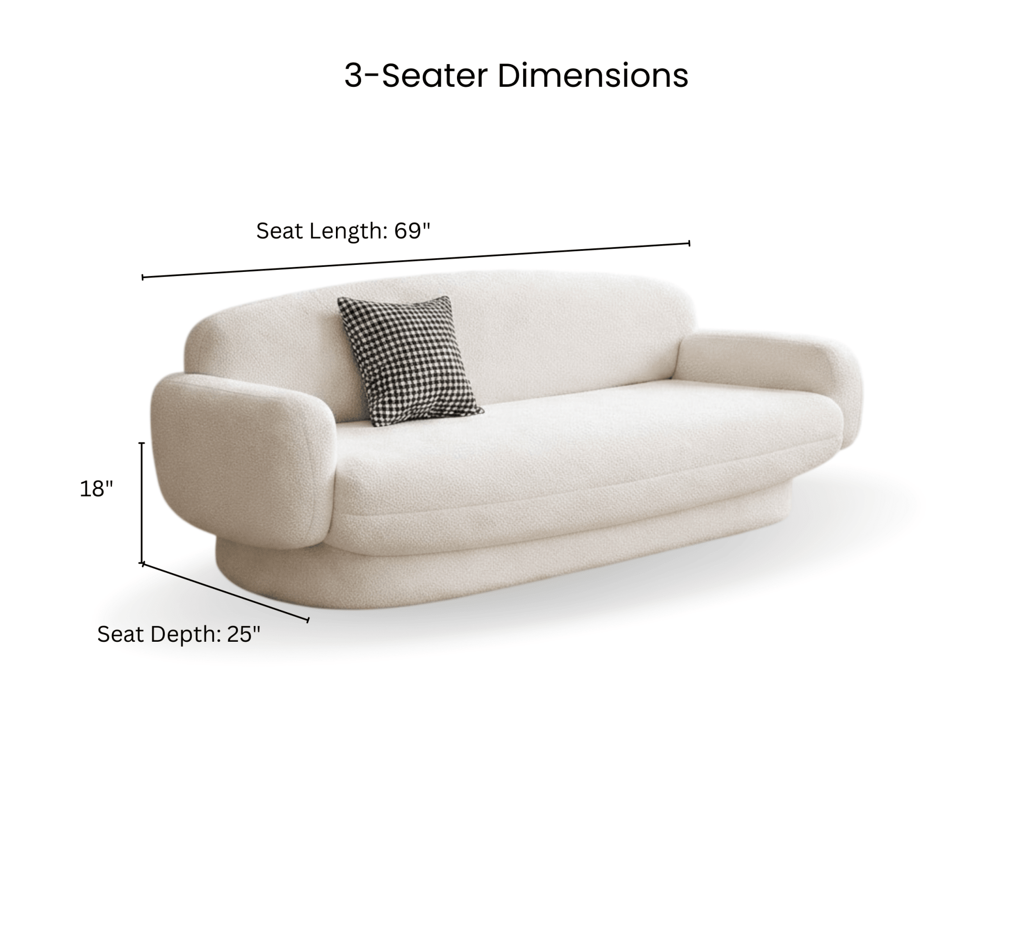 Fleece Plush Wooden Upholstered Sofa Set - Sofas - Gharaana