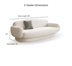 Fleece Plush Wooden Upholstered Sofa Set - Sofas - Gharaana