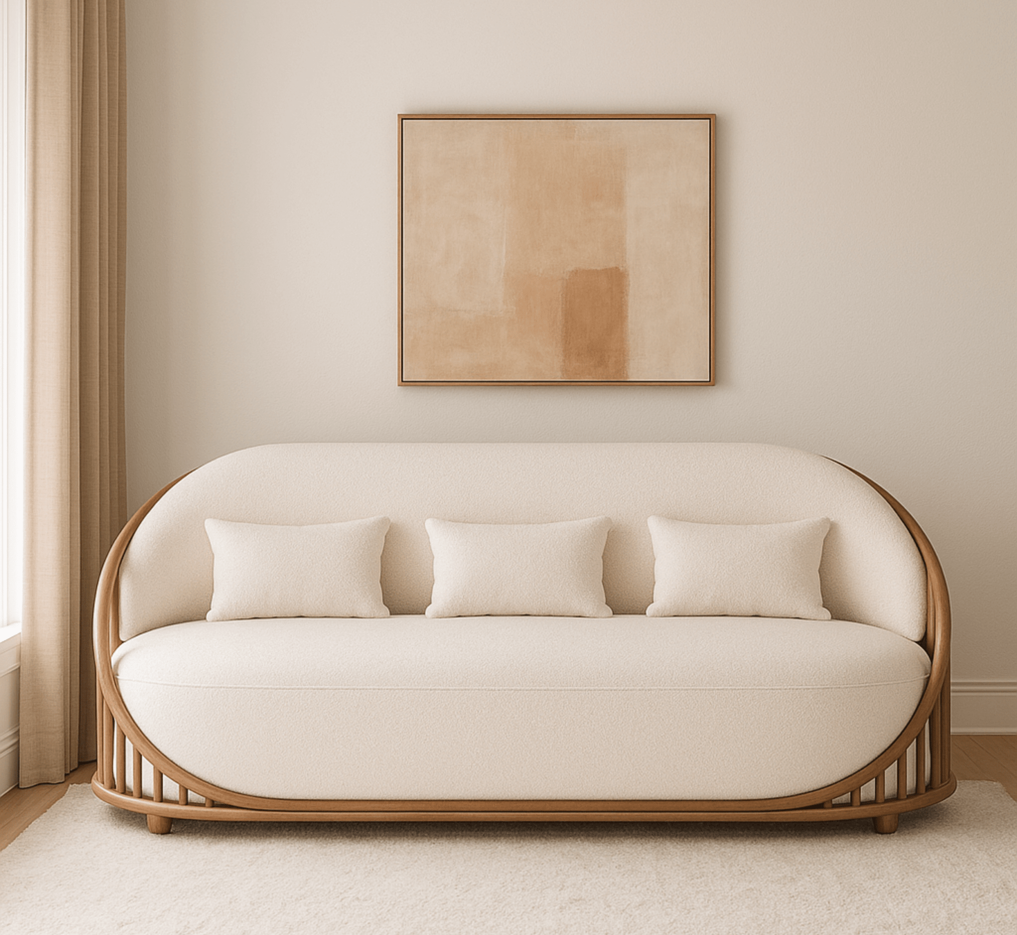 Sloan Plush Wooden Upholstered Sofa Set - Sofas - Gharaana