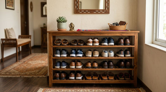 Best 10 wooden shoe racks for Indian homes in 2026 - Gharaana.in