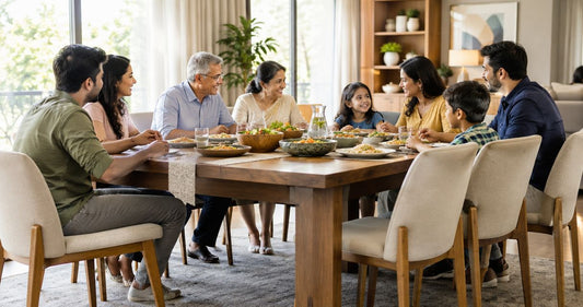 Dining tables for joint families: complete 2026 guide - Gharaana.in