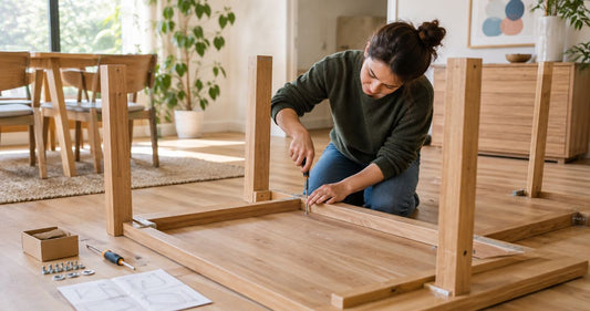 How to assemble a wooden dining table at home - Gharaana.in