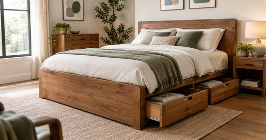 Best solid wood beds with storage in 2026 - Gharaana.in