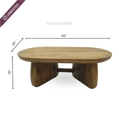 Toro Capsule top Solid Wood Center Table - Centre Tables - Gharaana
