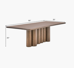 Sculpted Wooden Dining Table Set