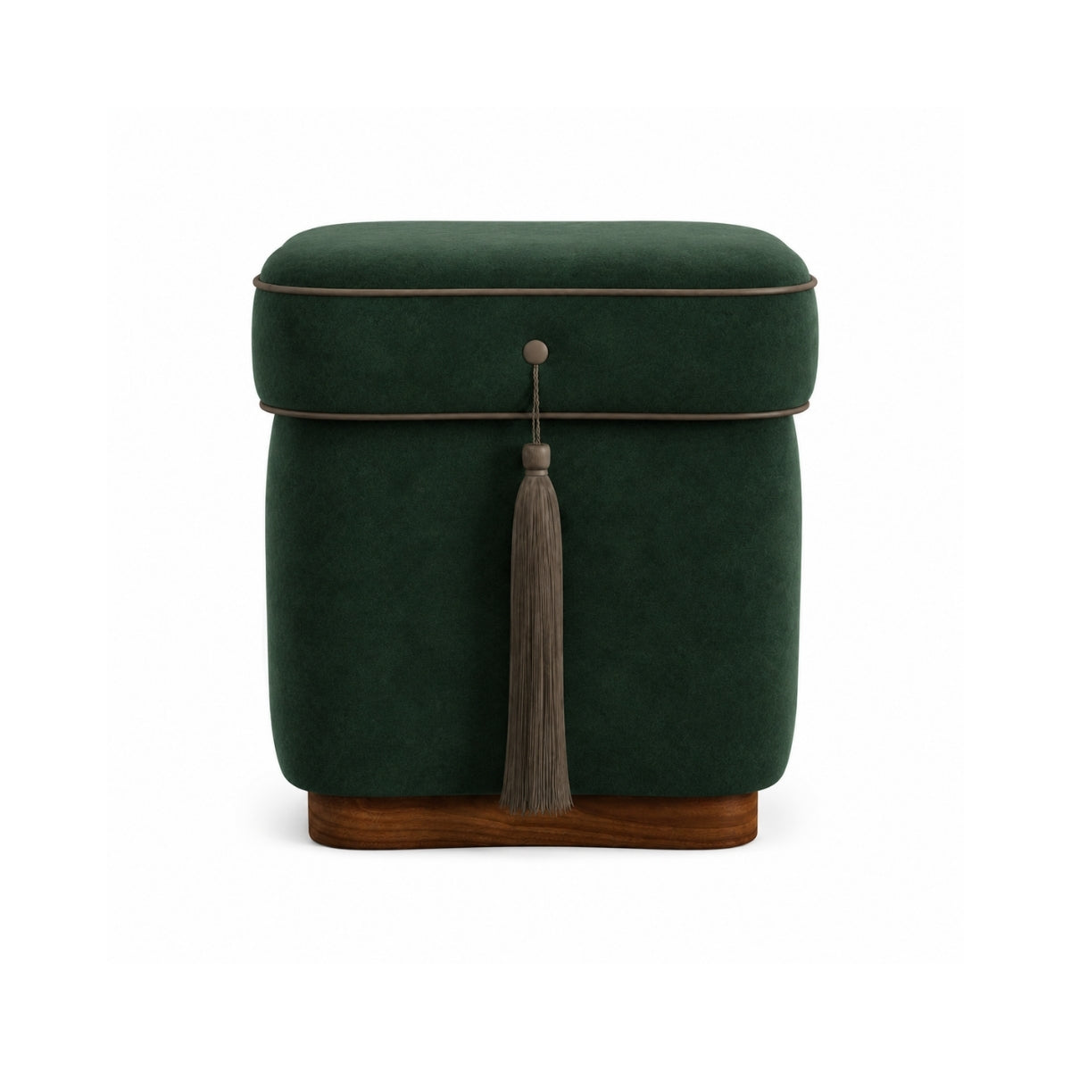 Chester Plush Wooden Ottoman
