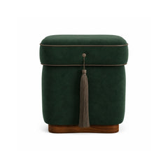 Chester Plush Wooden Ottoman