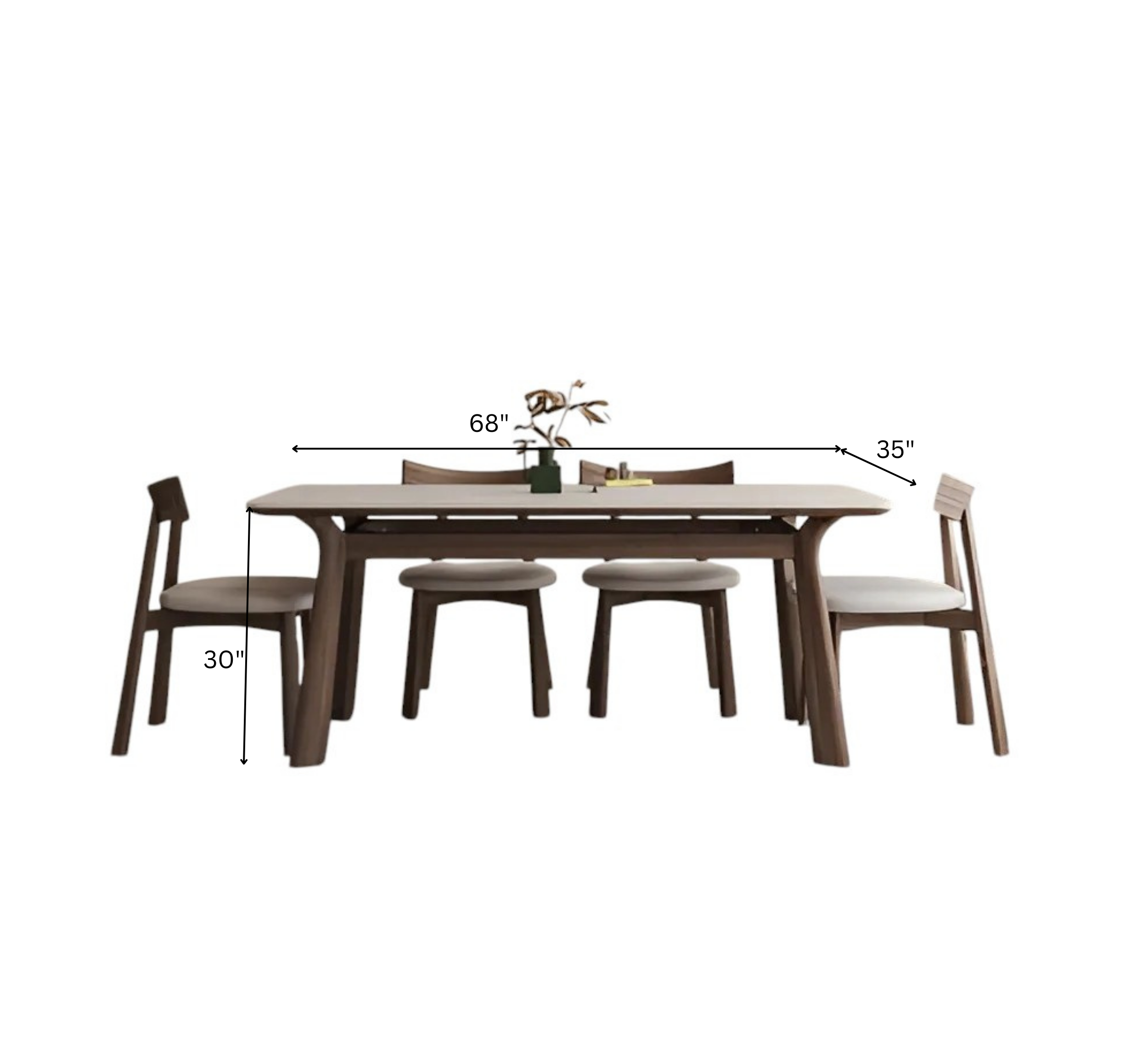 Panache Wooden 6-Seater Dining Table Set