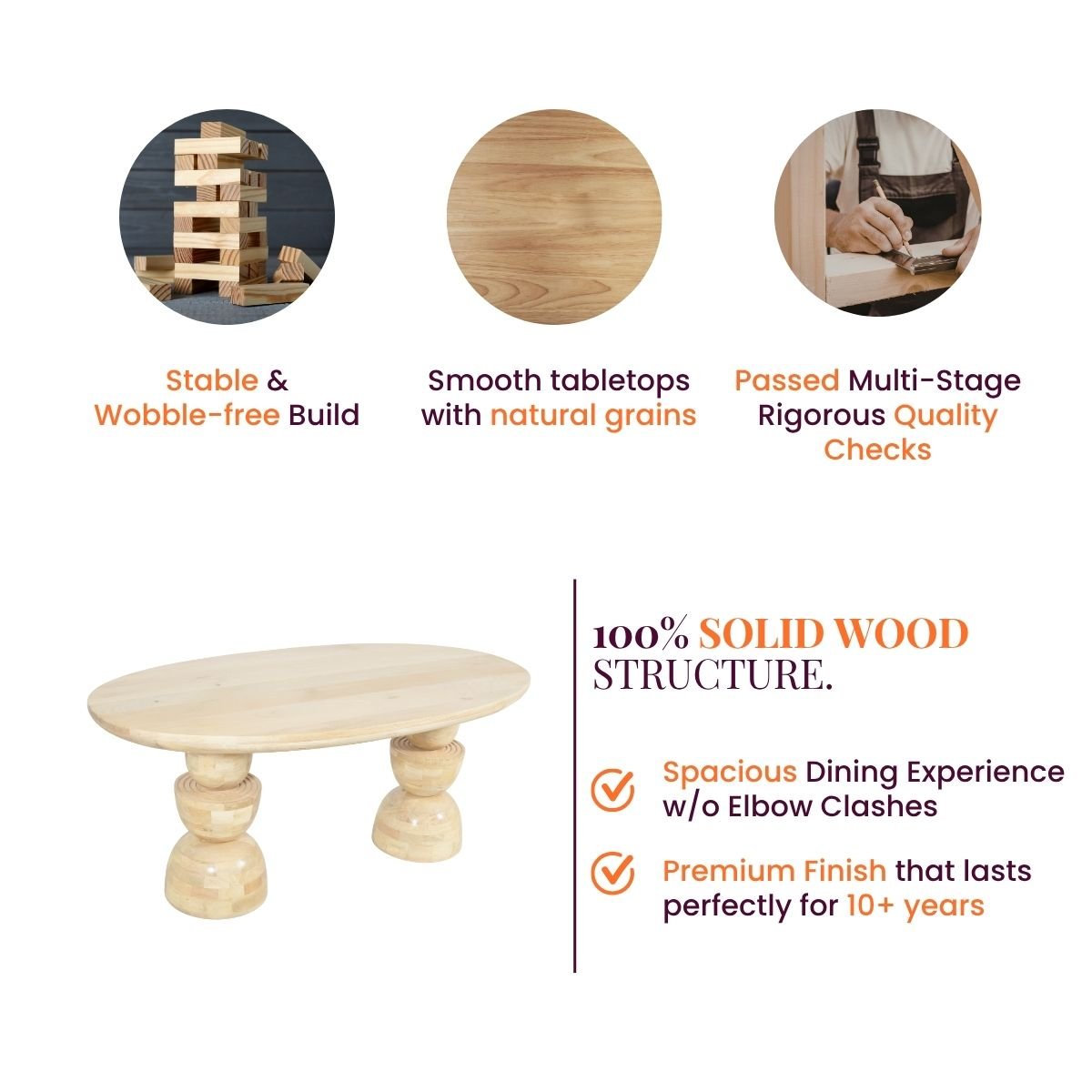 Somany Wooden Dining Table Set - Dining Set - Gharaana