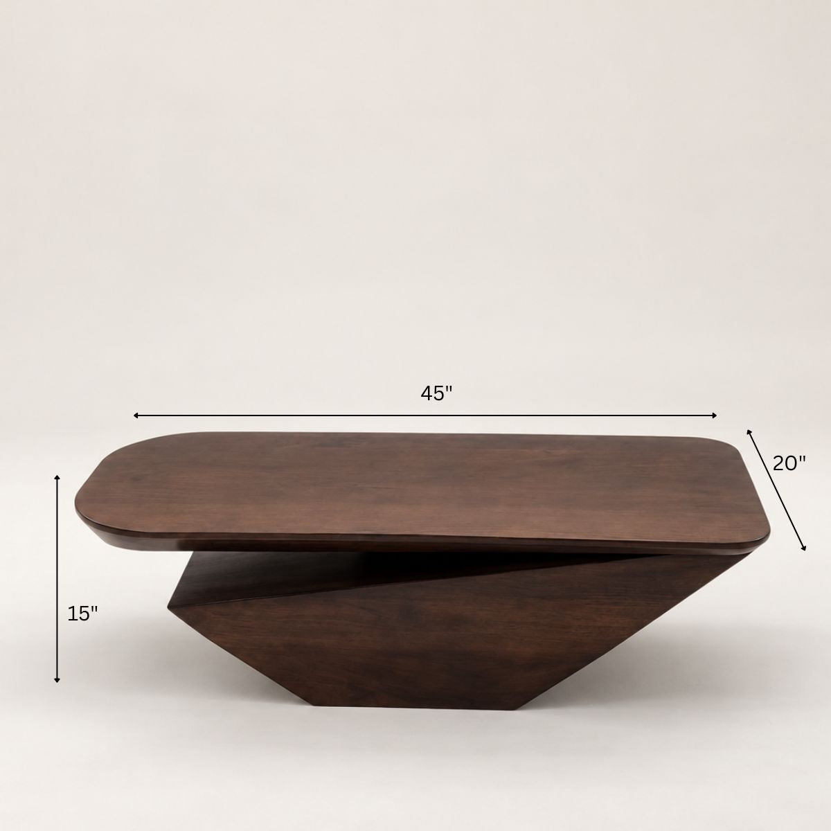 Gravity Modern Solid Wood Coffee Table - Large - Centre Tables - Gharaana