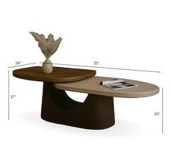 Bruno Wooden 3-Tier Centre Table
