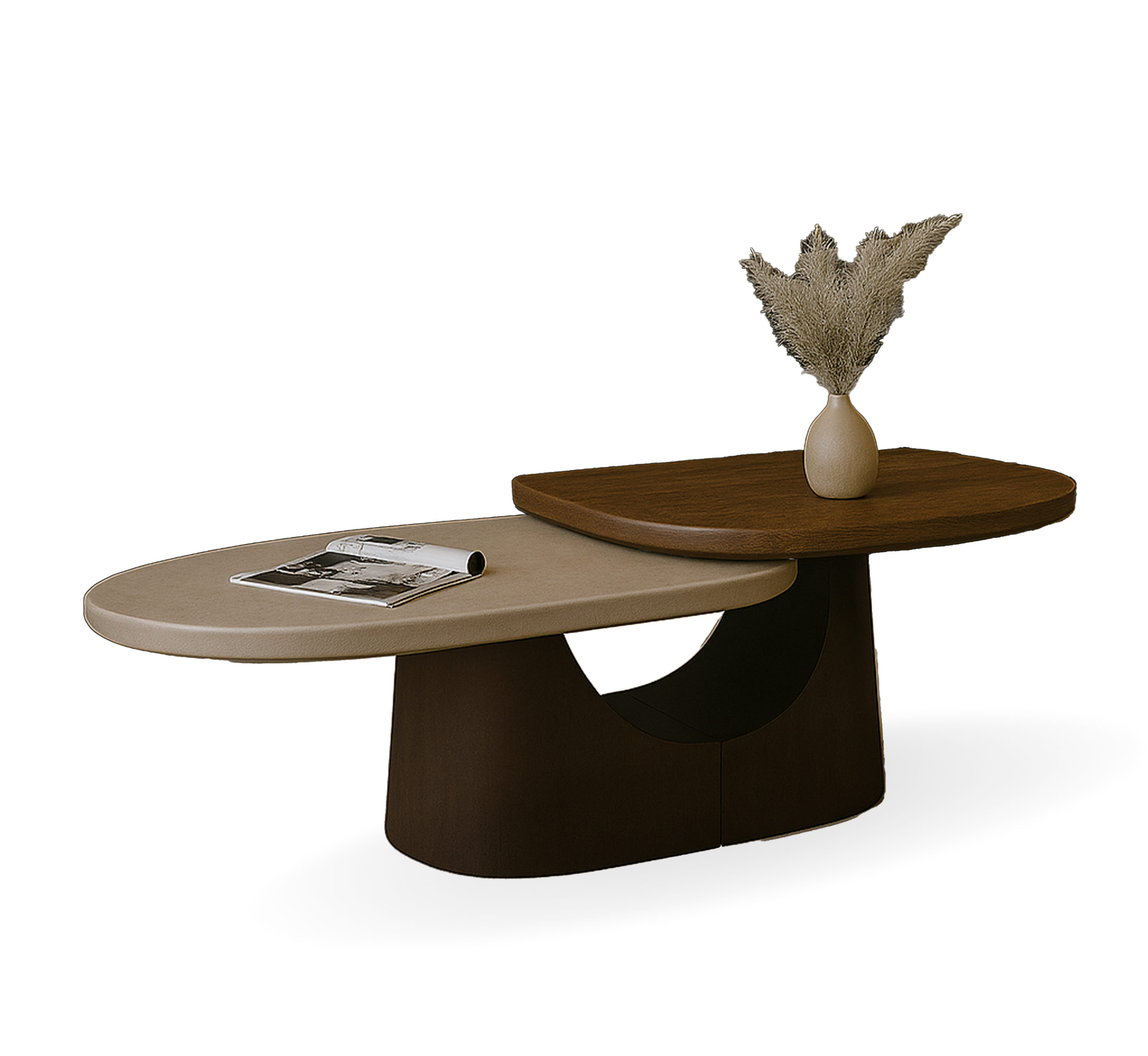 Bruno Wooden 3-Tier Centre Table
