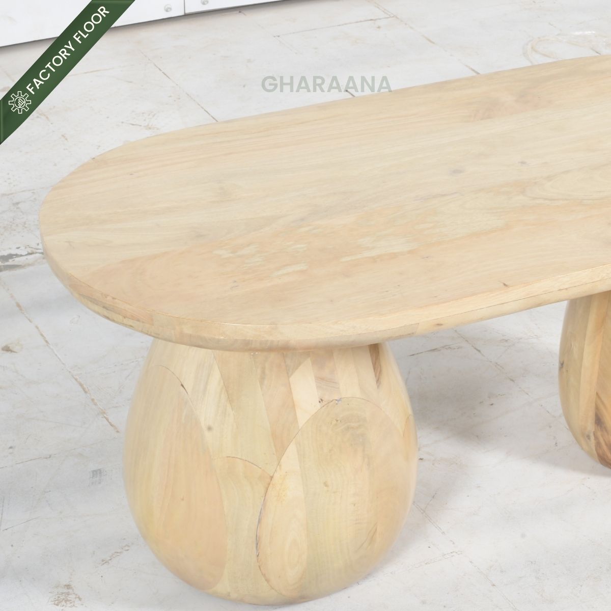Akira Oval top Solid Wood Center Table - Centre Tables - Gharaana