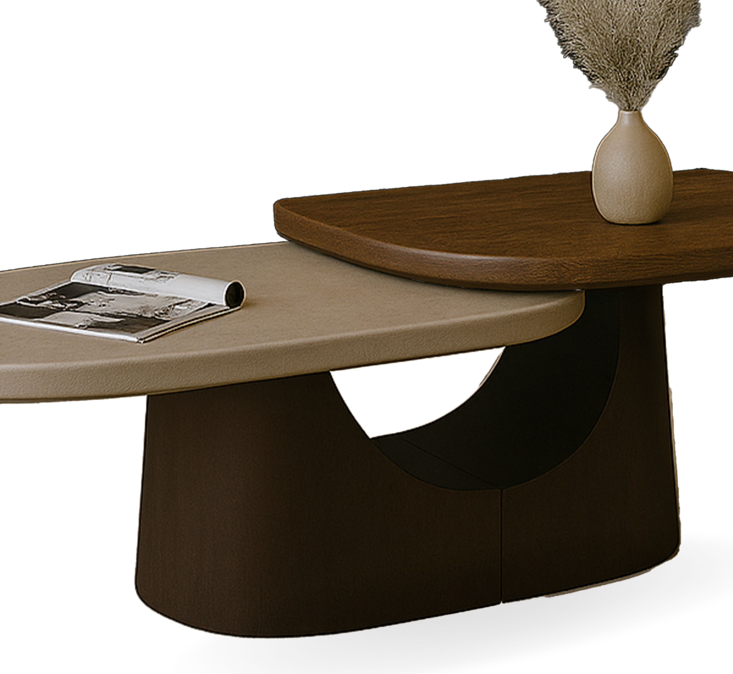 Bruno Wooden 3-Tier Centre Table