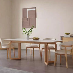 Leila Marble - Top Wooden Dining Table Set - Dining Set - Gharaana