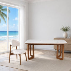 Leila Marble - Top Wooden Dining Table Set - Dining Set - Gharaana