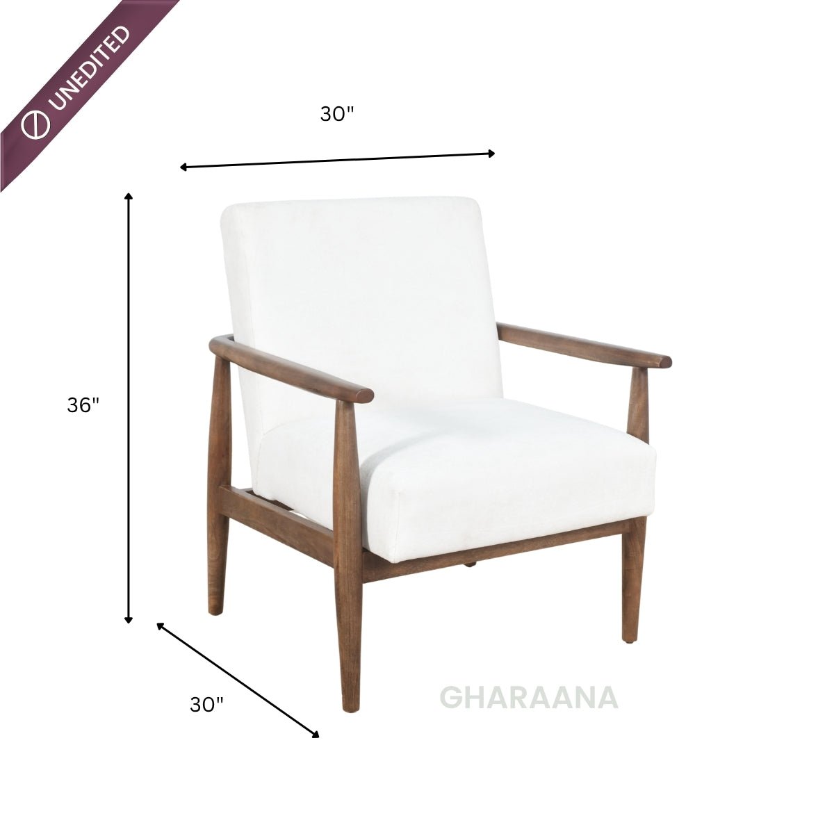 Kiyan Wooden Plush Armchair - Armchairs - Gharaana