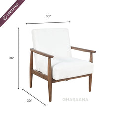 Kiyan Wooden Plush Armchair - Armchairs - Gharaana