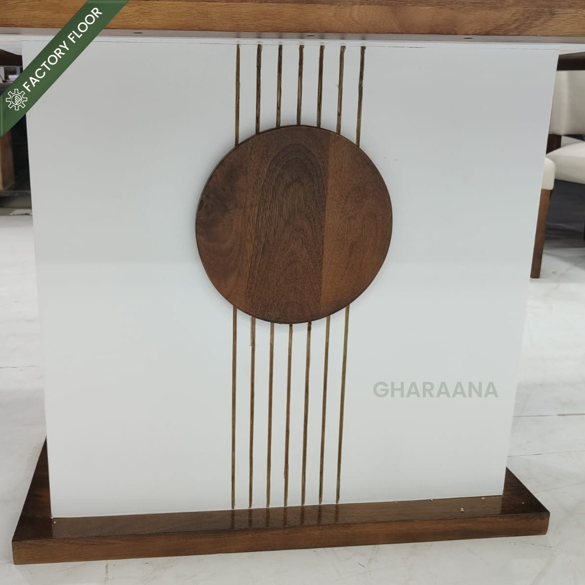 Sunburst Wooden Dining Table Set - Dining Set - Gharaana